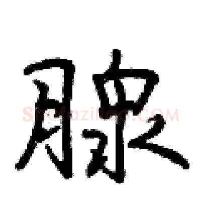 腺硬笔行书写法,摘自曾庆福硬笔书法字帖