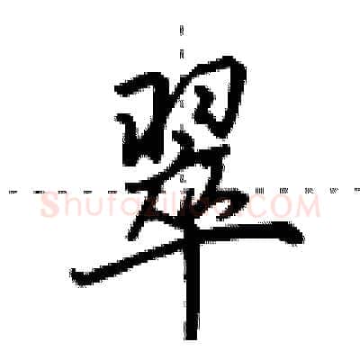 翠硬笔行书写法,摘自田英章硬笔书法字帖
