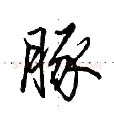 豚硬笔行书写法,摘自田英章硬笔书法字帖