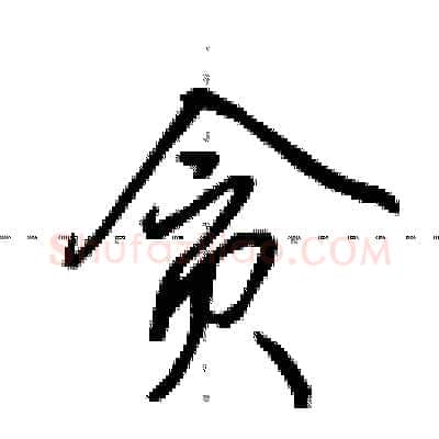 贪硬笔行书写法,摘自田英章硬笔书法字帖
