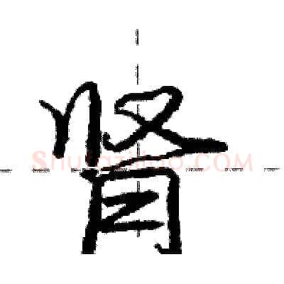 肾硬笔行书写法,摘自庞中华硬笔书法字帖