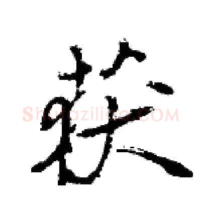 获硬笔行书写法,摘自王旻硬笔书法字帖