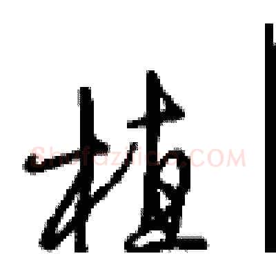 植硬笔行书写法,摘自沈鸿根硬笔书法字帖
