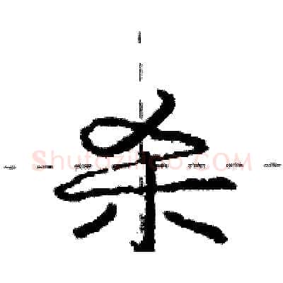 杀硬笔行书写法,摘自庞中华硬笔书法字帖