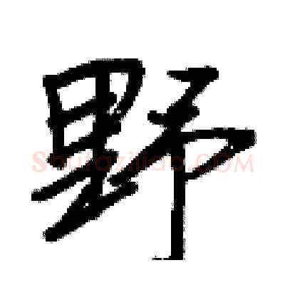 野硬笔行书写法,摘自王正良硬笔书法字帖