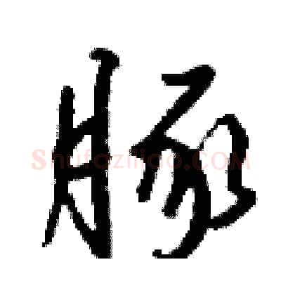 豚硬笔行书写法,摘自钱沛云硬笔书法字帖