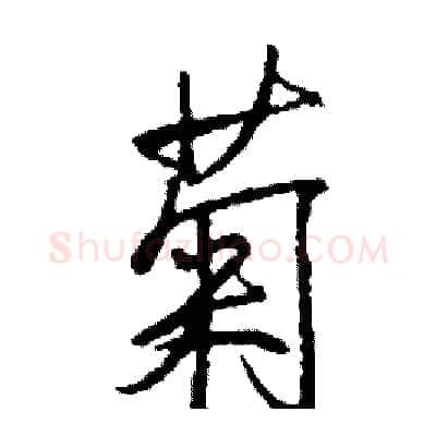 菊硬笔行书写法,摘自司惠国硬笔书法字帖